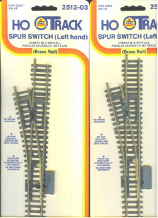 HO LH Spur Switch Set of 2 - Brass